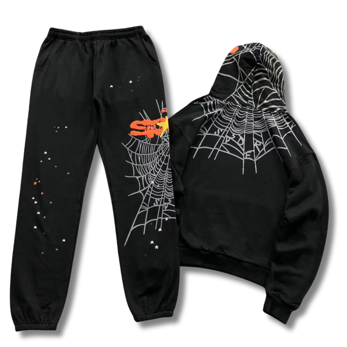 Spider Tracksuit black w orange