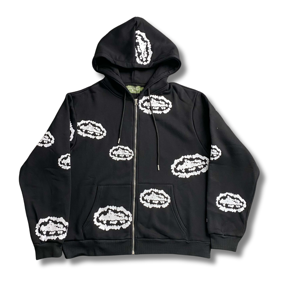 D Tears Hoodie Black w white clouds