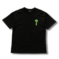 T star shirt green v black