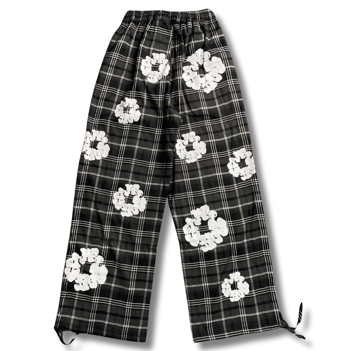 D Tears Pants Chequered gray w black