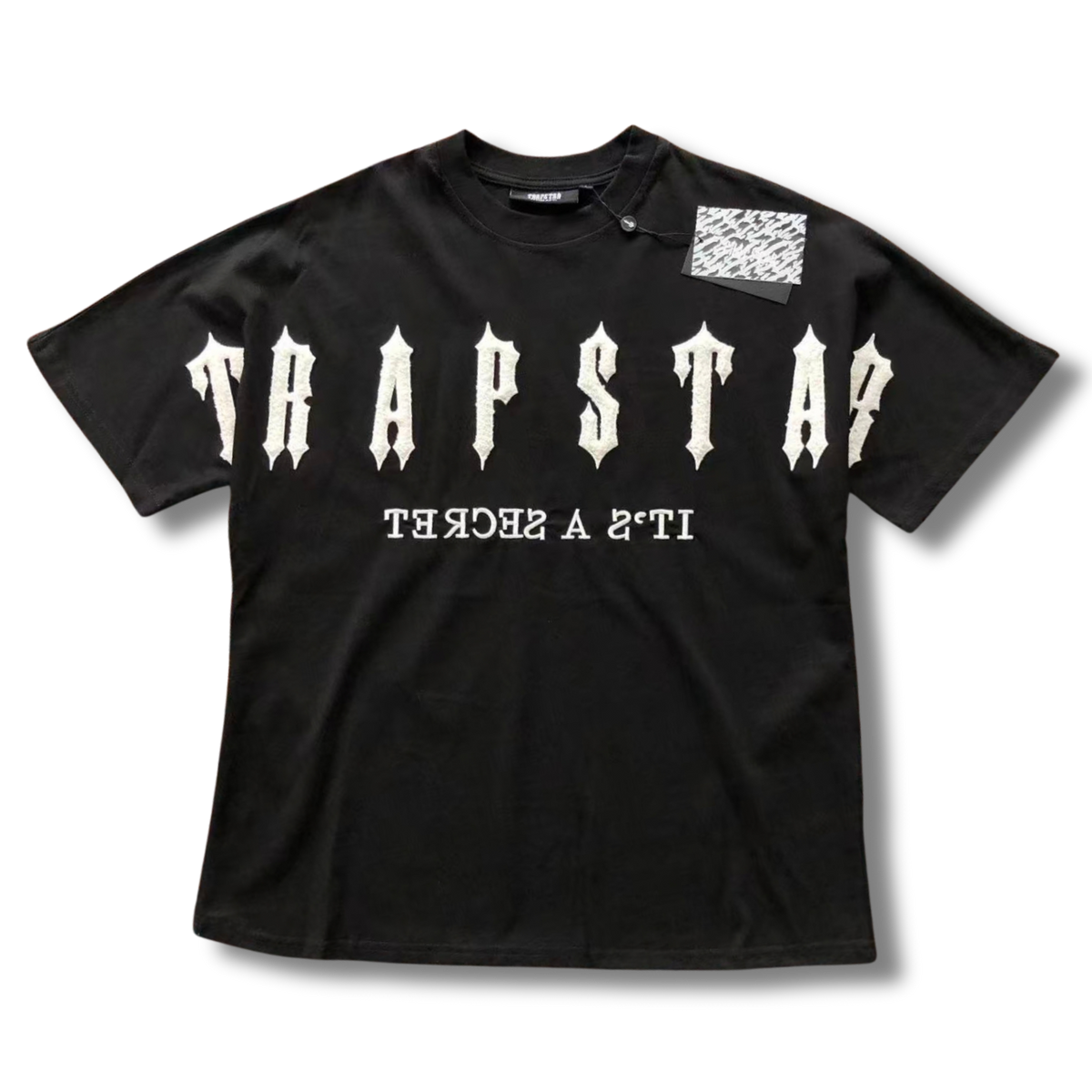 T star shirt big black v white