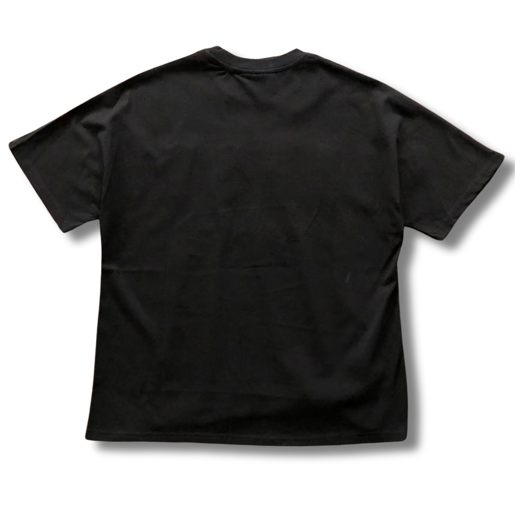 T star shirt big black v white