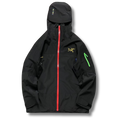 Arc' Jacket Black with Multi color zippers