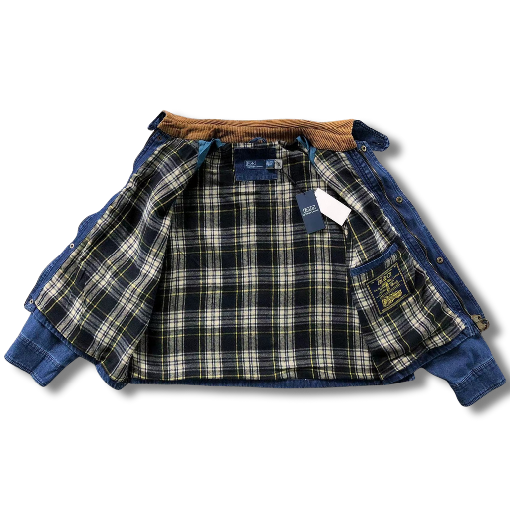Ralph L Jacket Navy w Brown