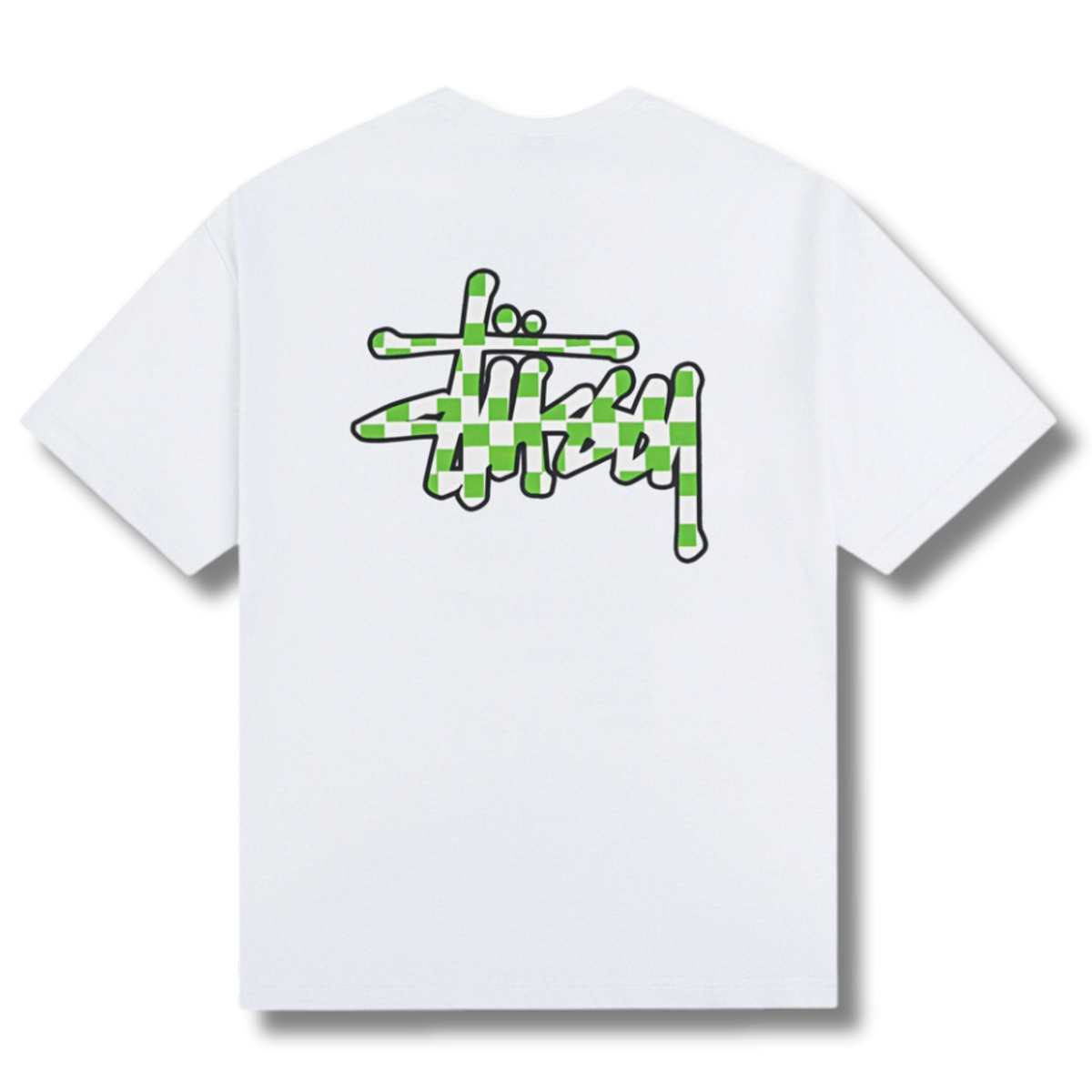 Stu T-shirt White w green