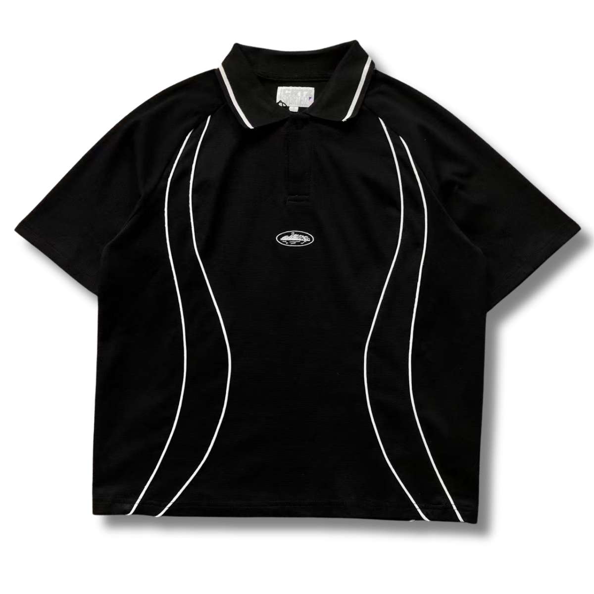 Cortez Tracksuit black w white lines